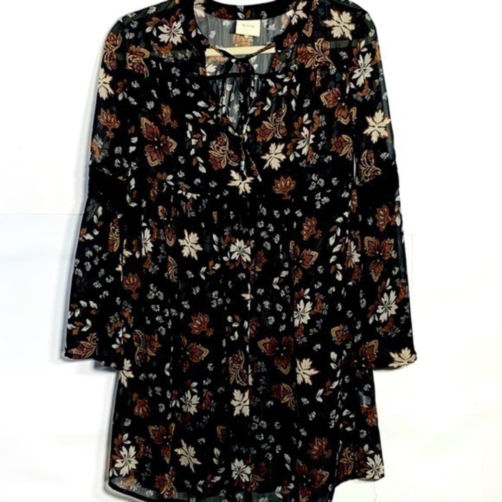 Knox Rose Floral Wrap Bell Sleeves Crochet Trim barely preloved XS oversized